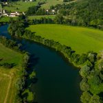 photo par drone du Doubs sur la commuen d'Avanne Aveney