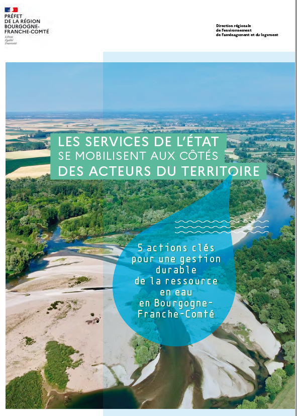 5 actions clés pour une gestion durable de la ressource en eau, le dire de l’Etat régional rédigé par la DREAL BFC